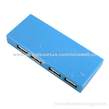 4-port USB2.0 Hub, Supports 500GB Hard Disk, Without Any Power, Rectangle Shape, Plug-and-play